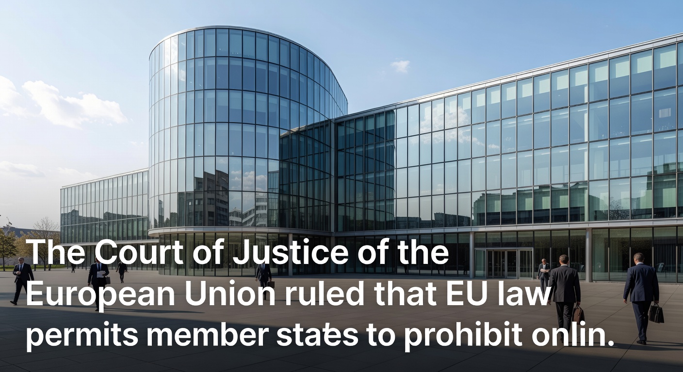 Symbolisches Bild von Online-Slot-Maschinen auf einem Smartphone-Bildschirm mit EU-Flagge und deutschen Bundesländern im Hintergrund, illustriert den Konflikt zwischen nationalem Verbot und EU-Lizenzen